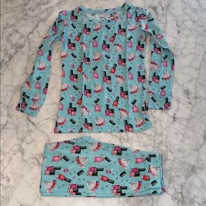 Lev Baby Avery Toddler along Charming Kids Pajama Set with Makeup/Nails Print 3T